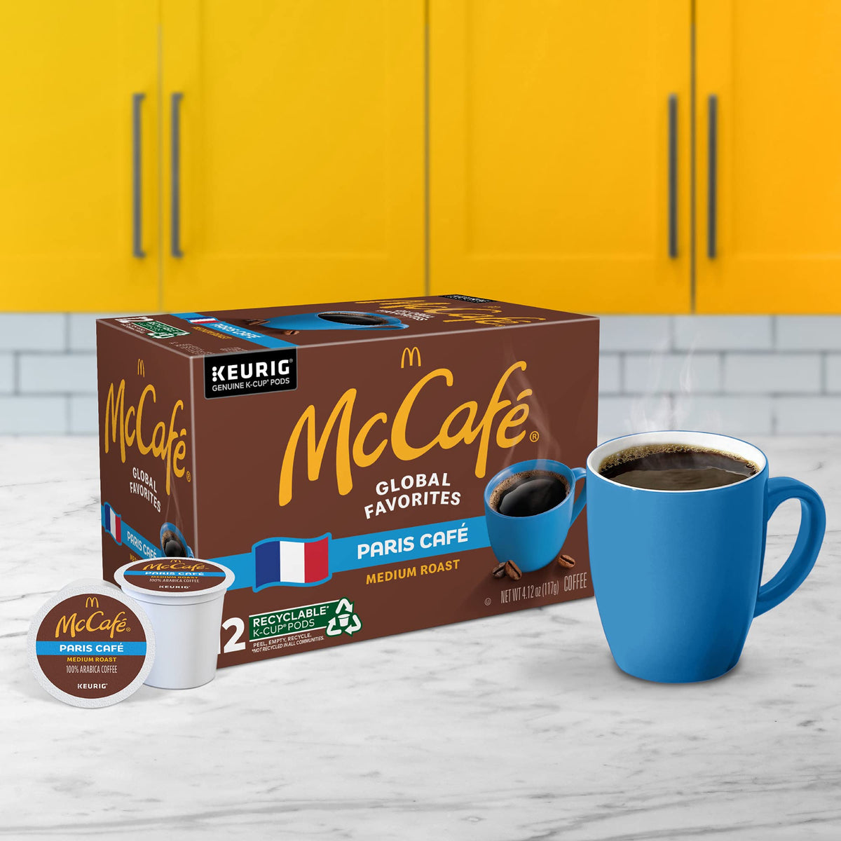 McCafe Paris Cafe, Single Serve Coffee Keurig K-Cup Pods, Medium Roast Coffee, 72 Count