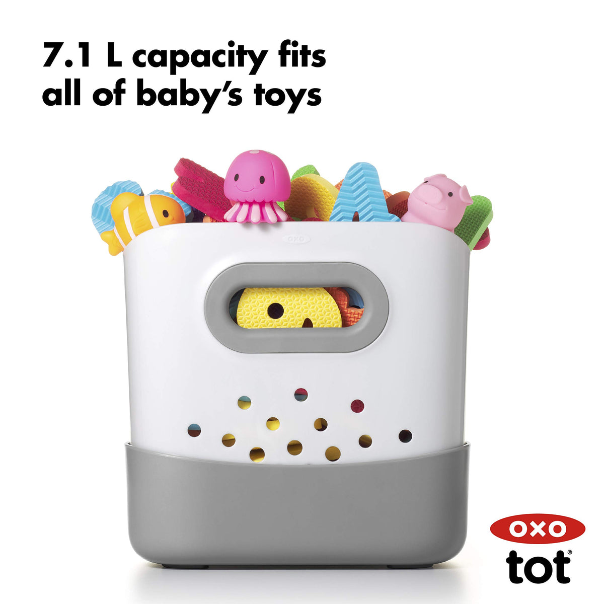 OXO Tot Stand Up Bath Toy Storage â€“ Gray