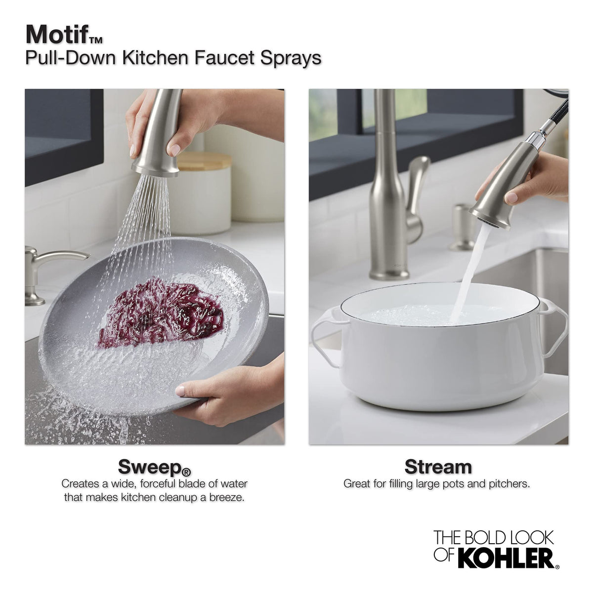 KOHLER K-R23863-SD-2BZ Motif Kitchen Faucet, Pull-Down Sprayer, Spot Resistant, Oil-Rubbed Bronze