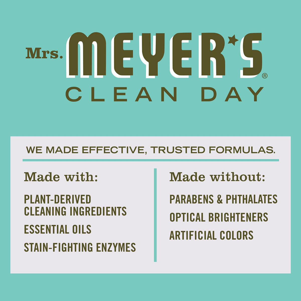 MRS. MEYER'S CLEAN DAY Liquid Laundry Detergent, Biodegradable Formula Infused with Essential Oils, Basil, 64 oz (64 Loads)