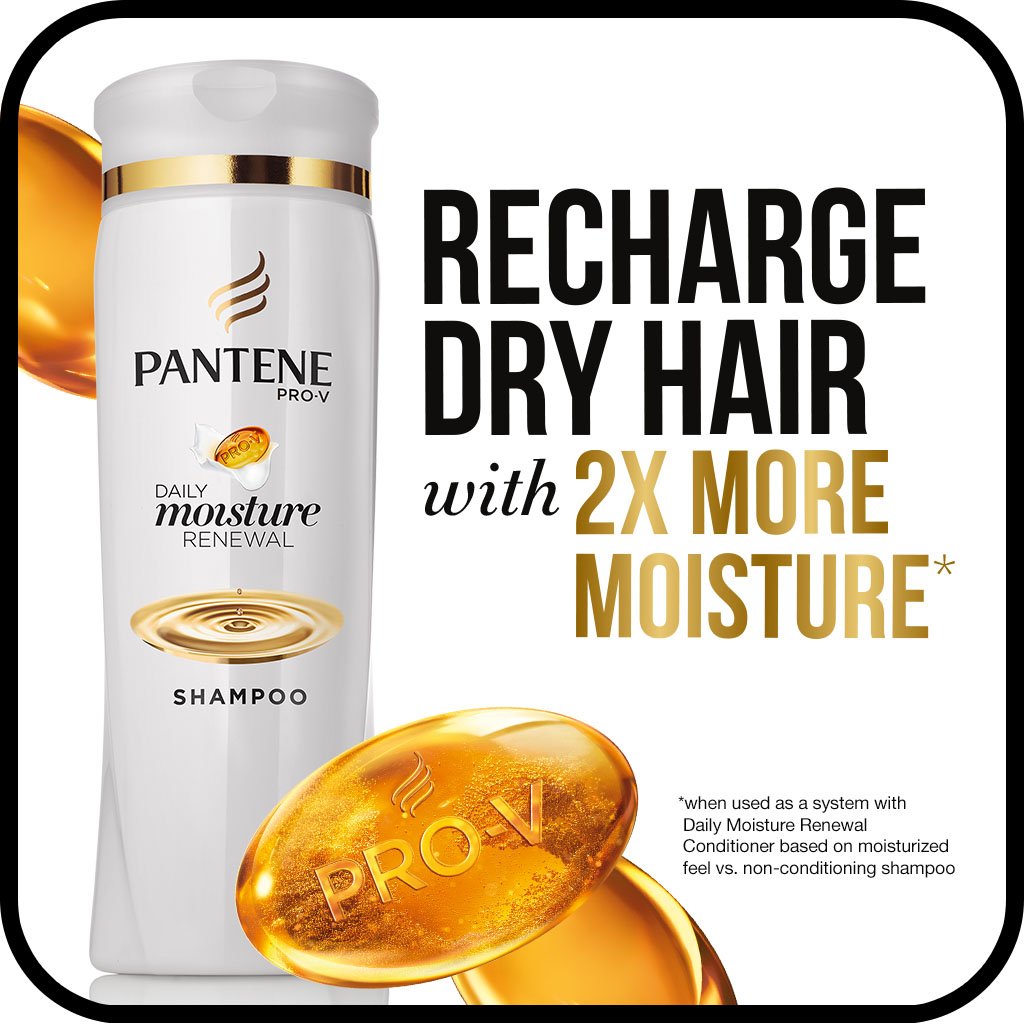 Pantene Pro-V Shampoo, Daily Moisture Renewal, 12.6 Ounce