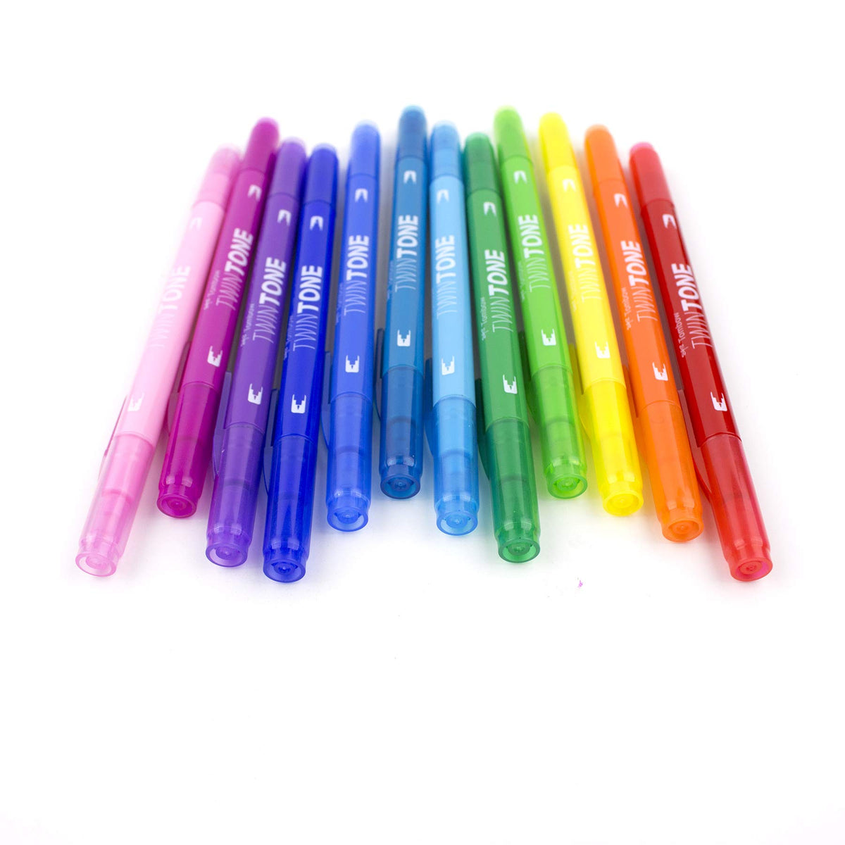 Tombow 61526 TwinTone Marker Set, Rainbow, 12-Pack. Double-Sided Markers Perfect for Planners, Journals, Doodling, and More!