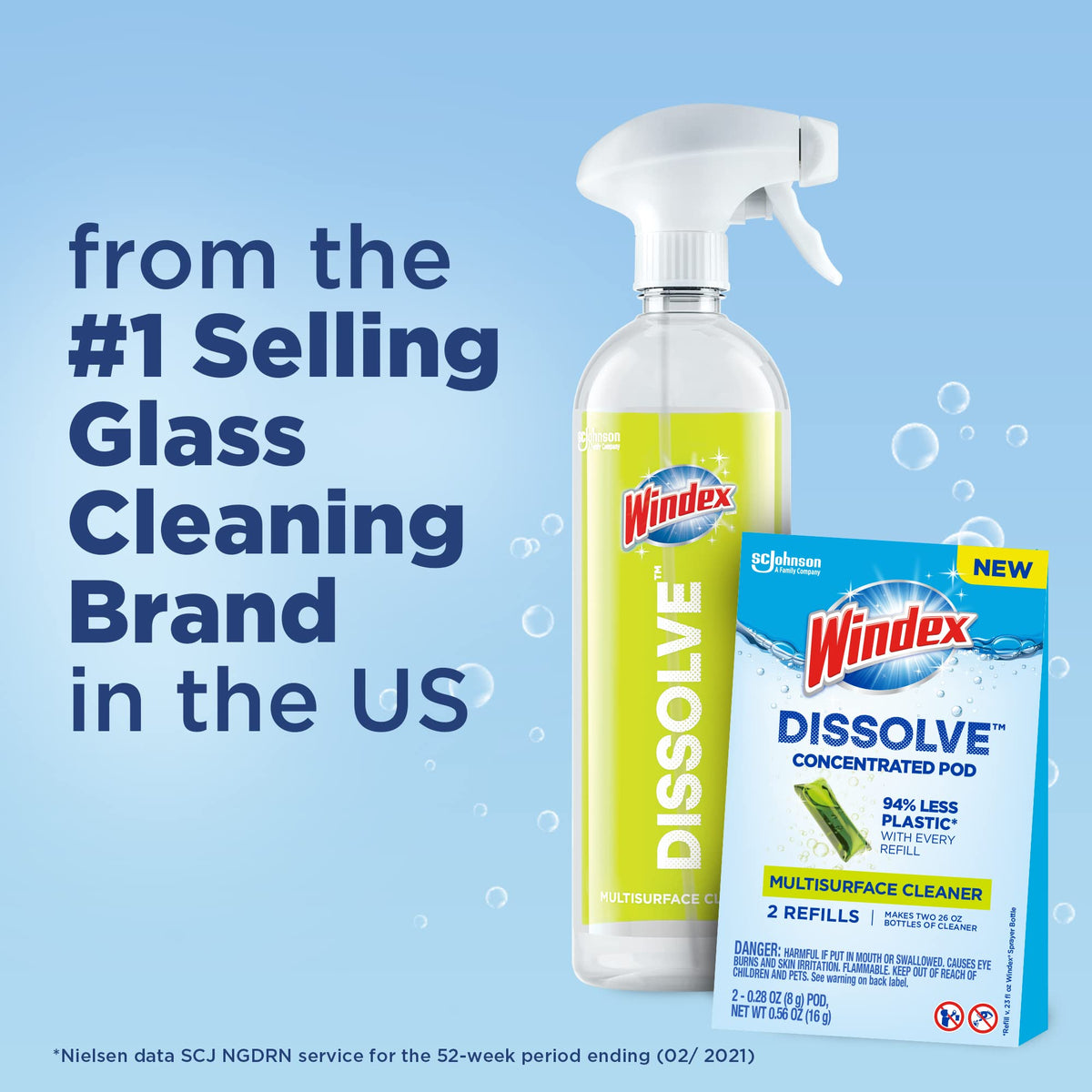 Windex Dissolve Concentrated Pods, Multisurface Cleaner, 2 Concentrated Dissolvable Refill Pods