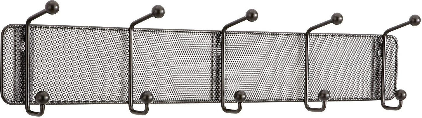 Safco 6403BL Onyx Mesh Wall Racks 5 Hook Steel