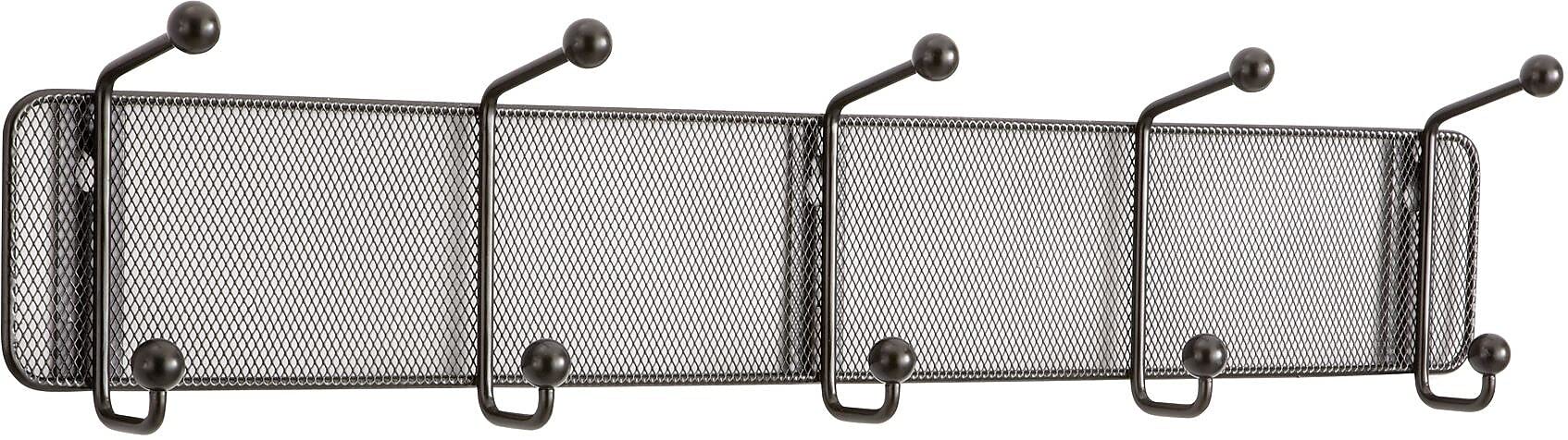 Safco 6403BL Onyx Mesh Wall Racks 5 Hook Steel