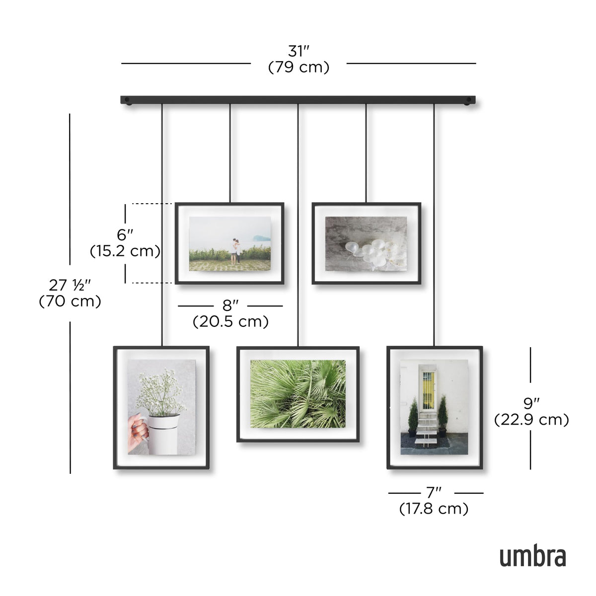 Umbra, Black Exhibit Multi Picture Frame Photo Display