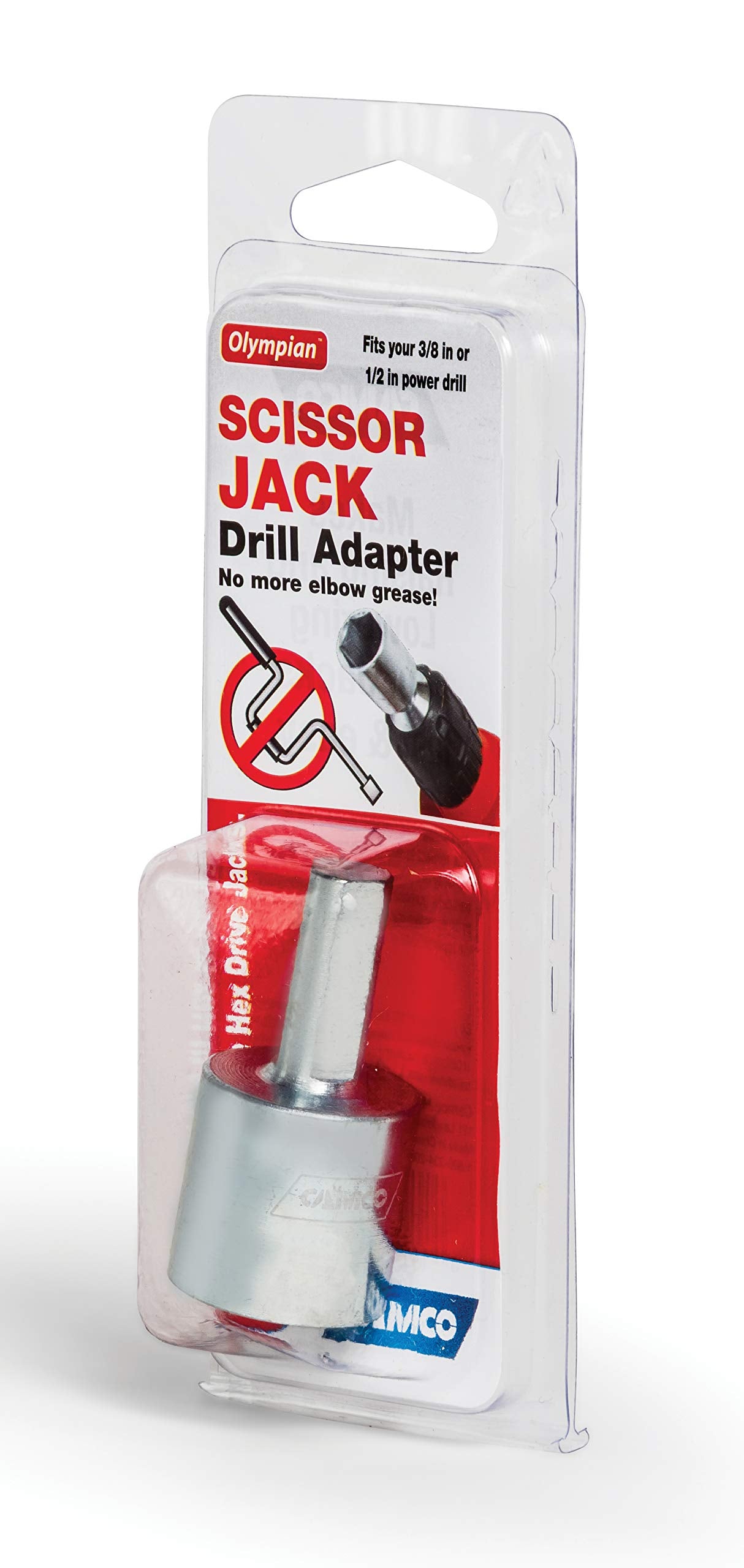Camco RV Leveling Scissor Jack Socket Drill Adapter - Fits 3/8" and 1/2" Power Drills - Works With All 3/4" Hex Drive Jacks (57363)
