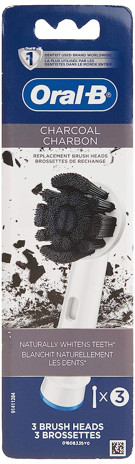 Oral-B Charcoal Electric Toothbrush Replacement Brush Heads Refill, 3 Count