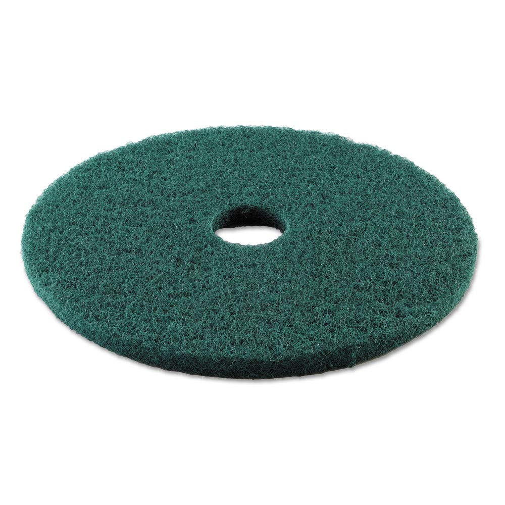 Boardwalk BWK4019GRE 19 in. Diameter Heavy-Duty Scrubbing Floor Pads - Green (5/Carton)