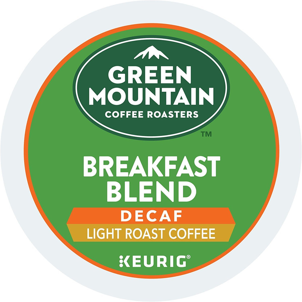 Green Mountain Coffee Roasters Breakfast Blend Decaf Keurig Single-Serve K-Cup pods, Light Roast Coffee, 72 Count