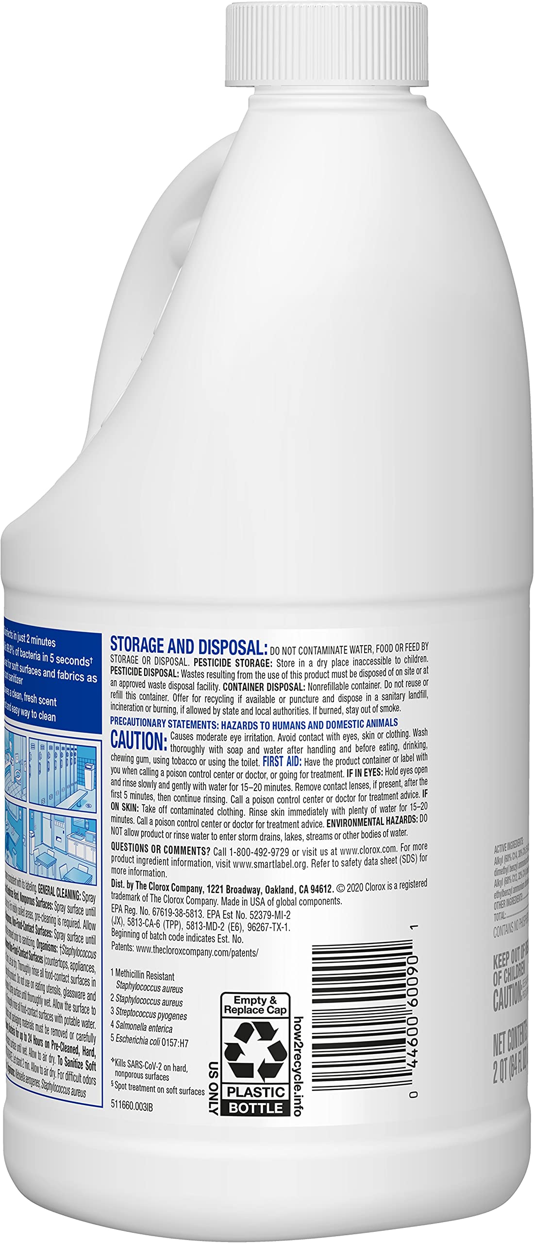 CLOROX Turbo Disinfectant Cleaner for Sprayer Devices, Bleach-Free, 64 Fluid Ounces (Pack of 2)