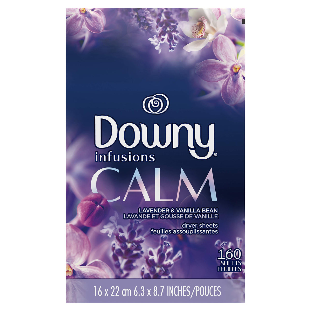 Infusions Fabric Softener Dryer Sheets, Calm, lavender & Vanilla bean 160 count