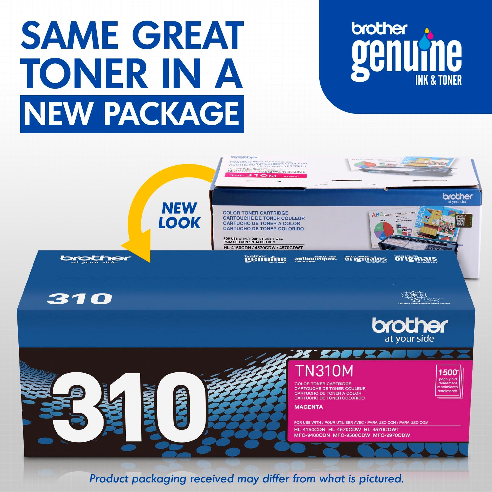 Brother Genuine TN310M Color Laser Magenta Toner Cartridge