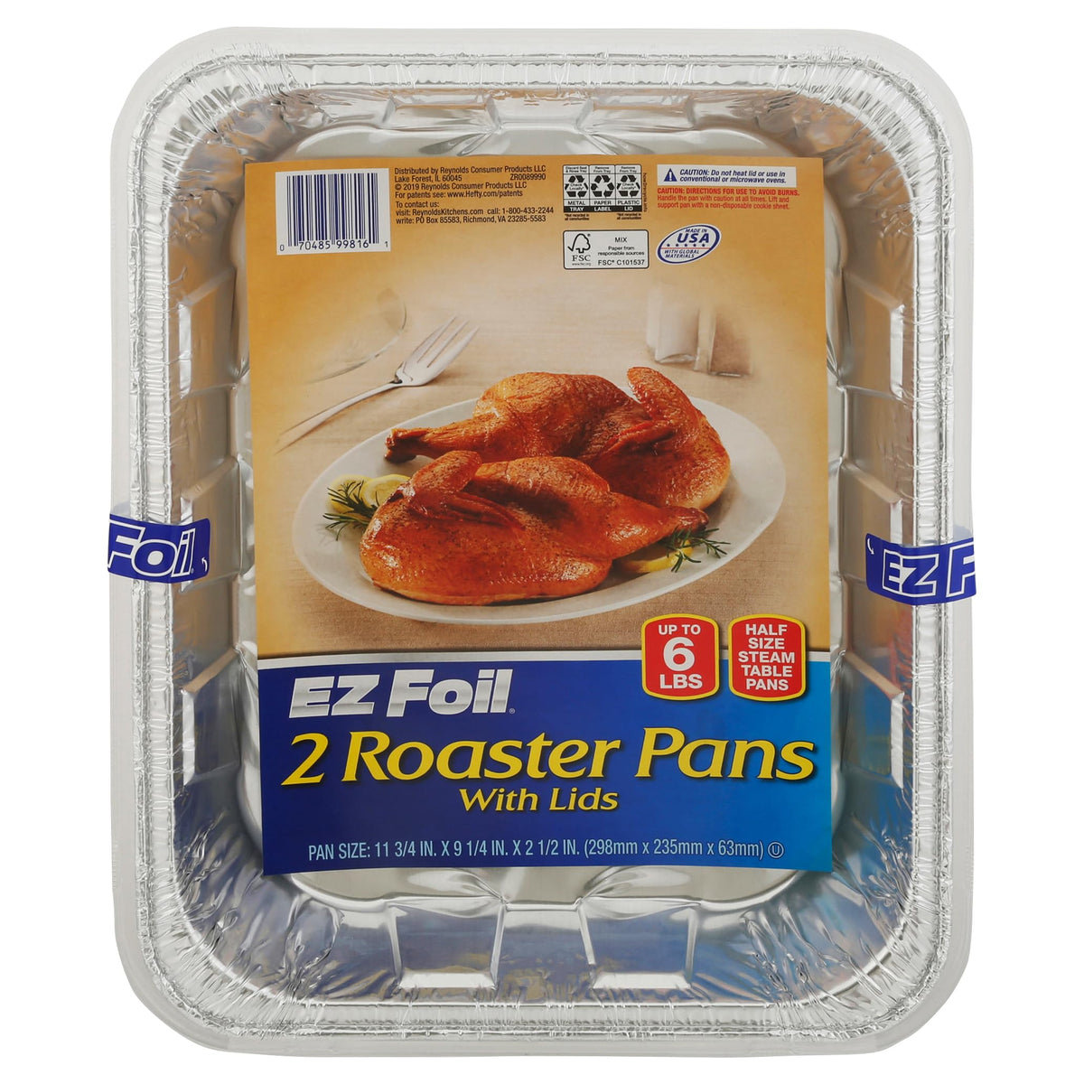 EZ Foil By Hefty 2 Roaster Pans With Lids