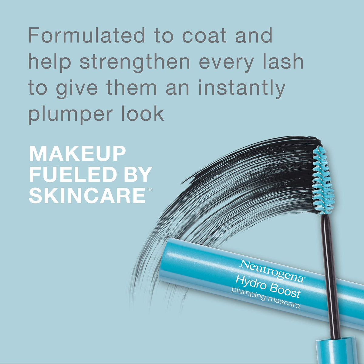 Neutrogena Hydro Boost Waterproof Plumping Mascara Enriched with Hydrating Hyaluronic Acid, Vitamin E, and Keratin for Dry or Brittle Lashes, Black 07,.21 oz