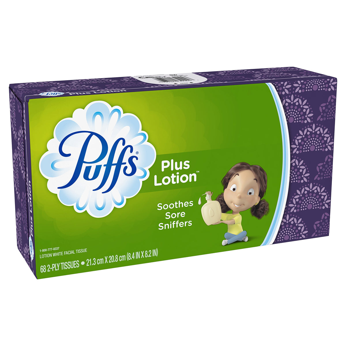 Puffs Plus Lotion Facial Tissues, 1 Regular Box, 68 Tissues per Box (Packaging May Vary)