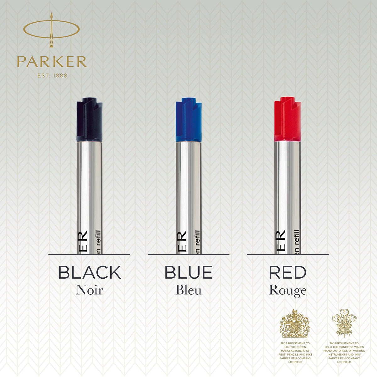 Parker QUINKflow Ballpoint Pen Ink Refills Medium Tip Black 3 Count