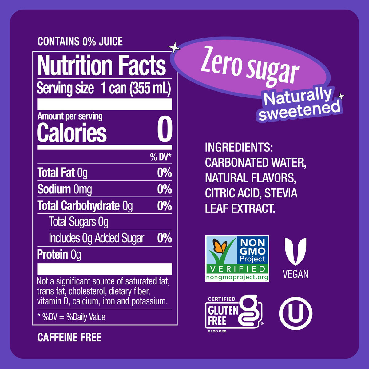 Zevia Zero Sugar Soda, Grape, 12 Ounce Cans (Pack of 12)