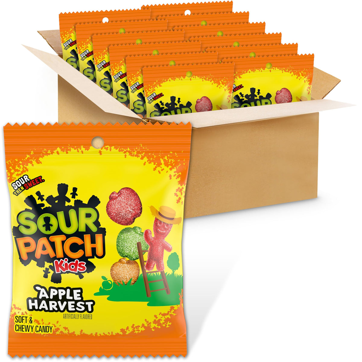 SOUR PATCH KIDS Apple Harvest Soft & Chewy Candy, Bulk Candy, 12-3.58 oz Bags