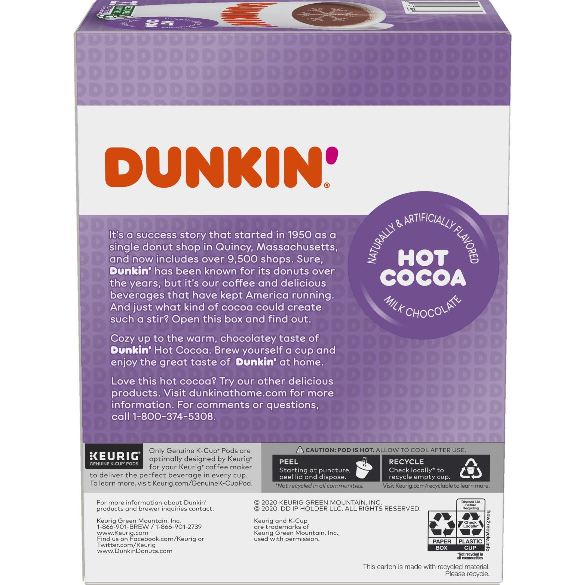 Dunkin' Donuts® Milk Chocolate Hot Cocoa Single-Serve K-Cup®, Box Of 22