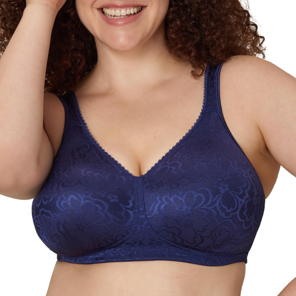 PLAYTEX Womens 18-hour Ultimate Lift Wireless Full-coverage Bra, Single Or 2-pack Bras, Blue Velvet, 40C US