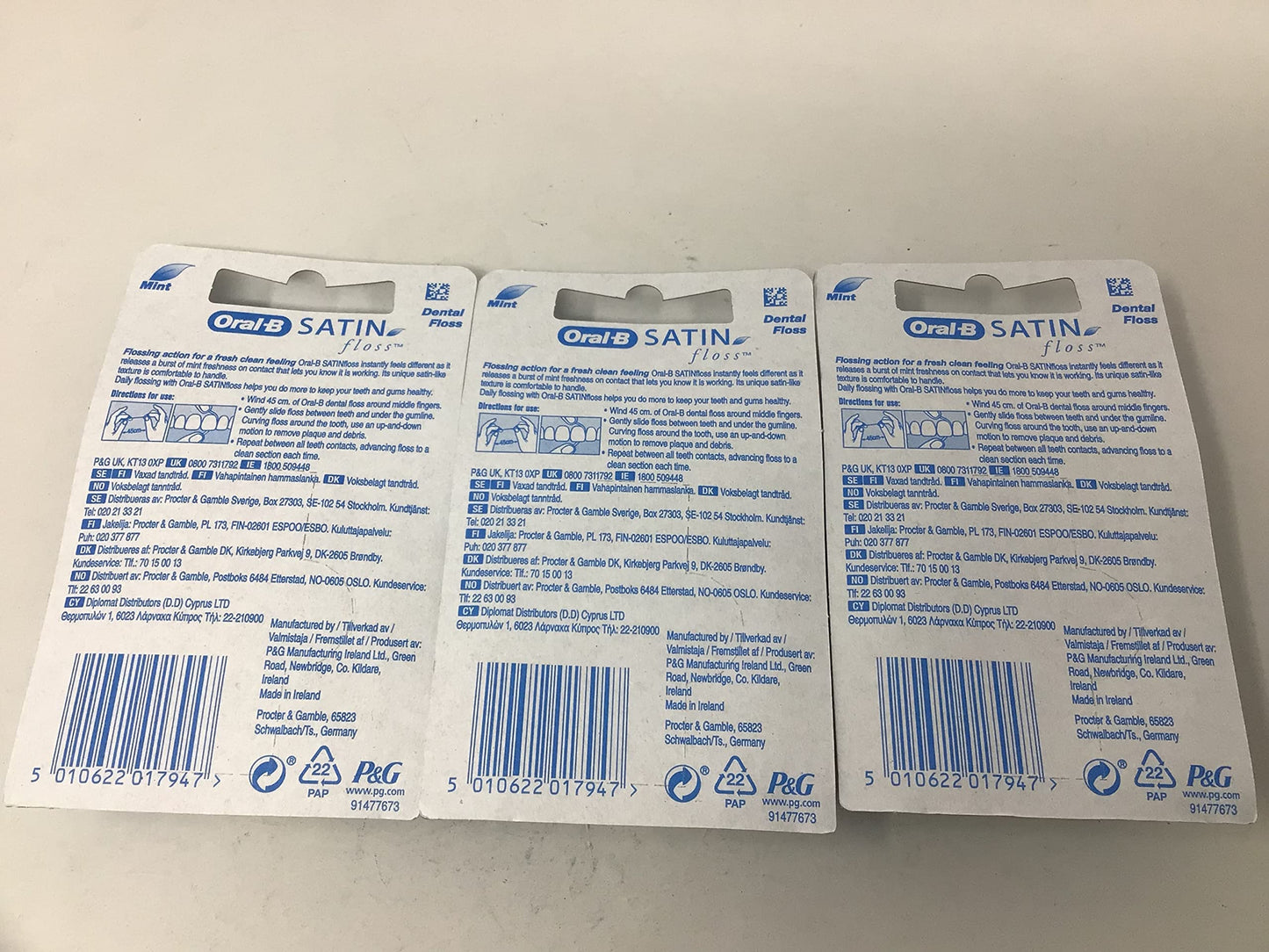 Oral-B Satin Floss Mint - 25 m, Set of 3 by Oral-B