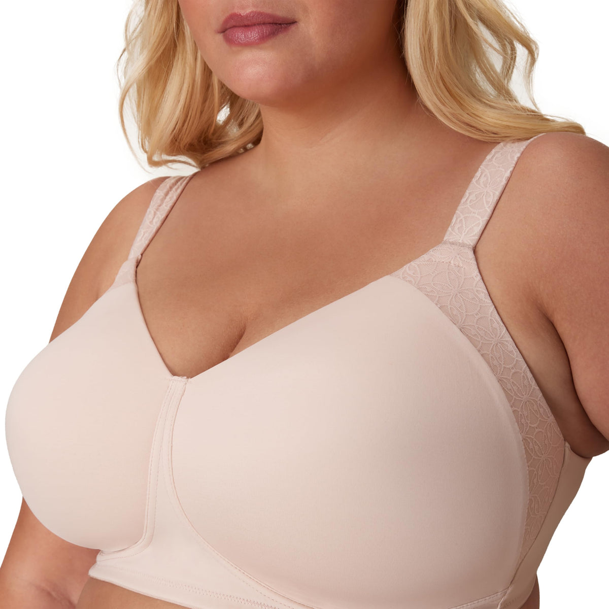 Playtex Womens Secrets Perfectly Smooth Wireless Bra, Full-Coverage T-Shirt for Full Figures Bra, Sandshell Side Panel, 38D US