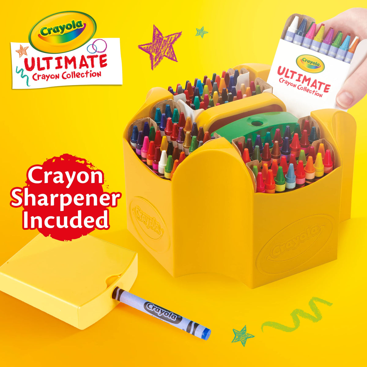 Crayola Ultimate Crayon Caddy with Lid and Sharpener, 152 Crayons (520030)