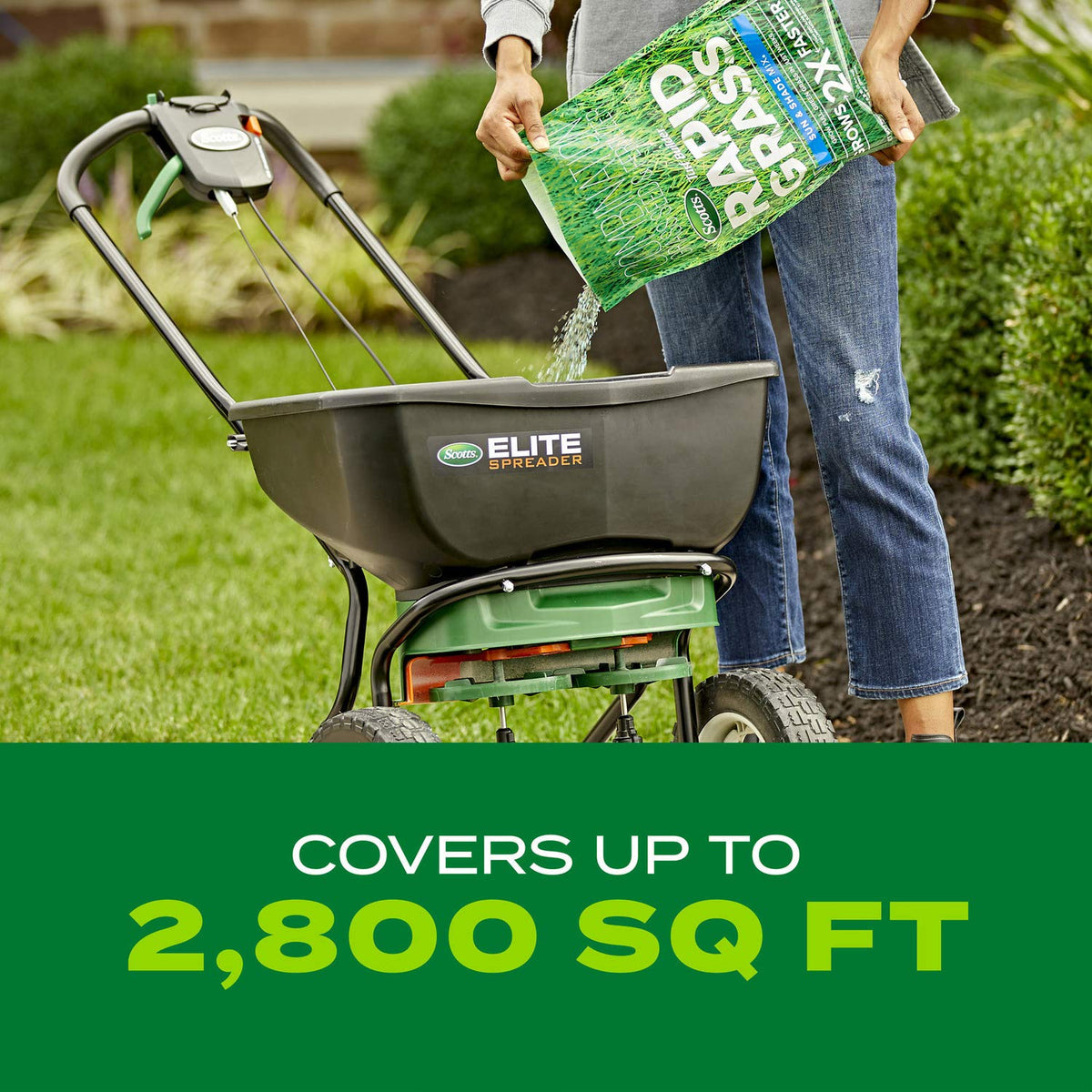 Scotts Turf Builder Rapid Grass Sun & Shade Mix, Combination Seed and Fertilizer, Grows Green Grass in Just Weeks, 5.6 lbs.