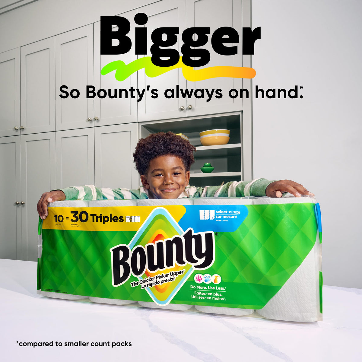 Bounty Paper Towels Select-A-Size, White, 4 Triple Rolls = 12 Regular Rolls