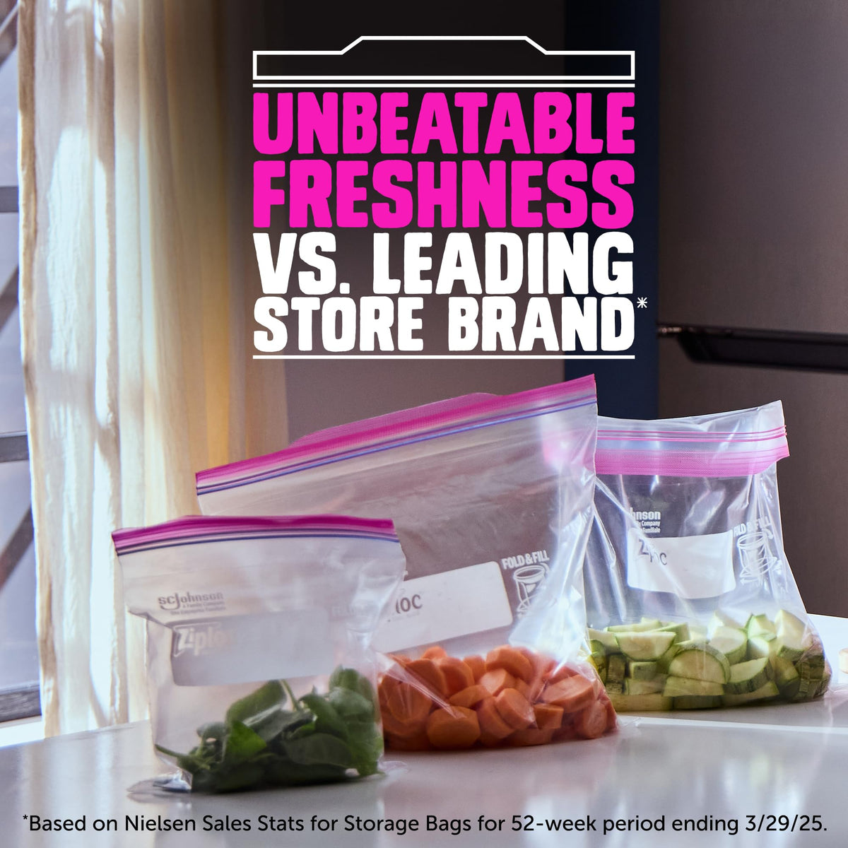 Ziploc Quart Food Storage Bags, Stay Open Design with Stand-Up Bottom, Easy to Fill, 100 Count