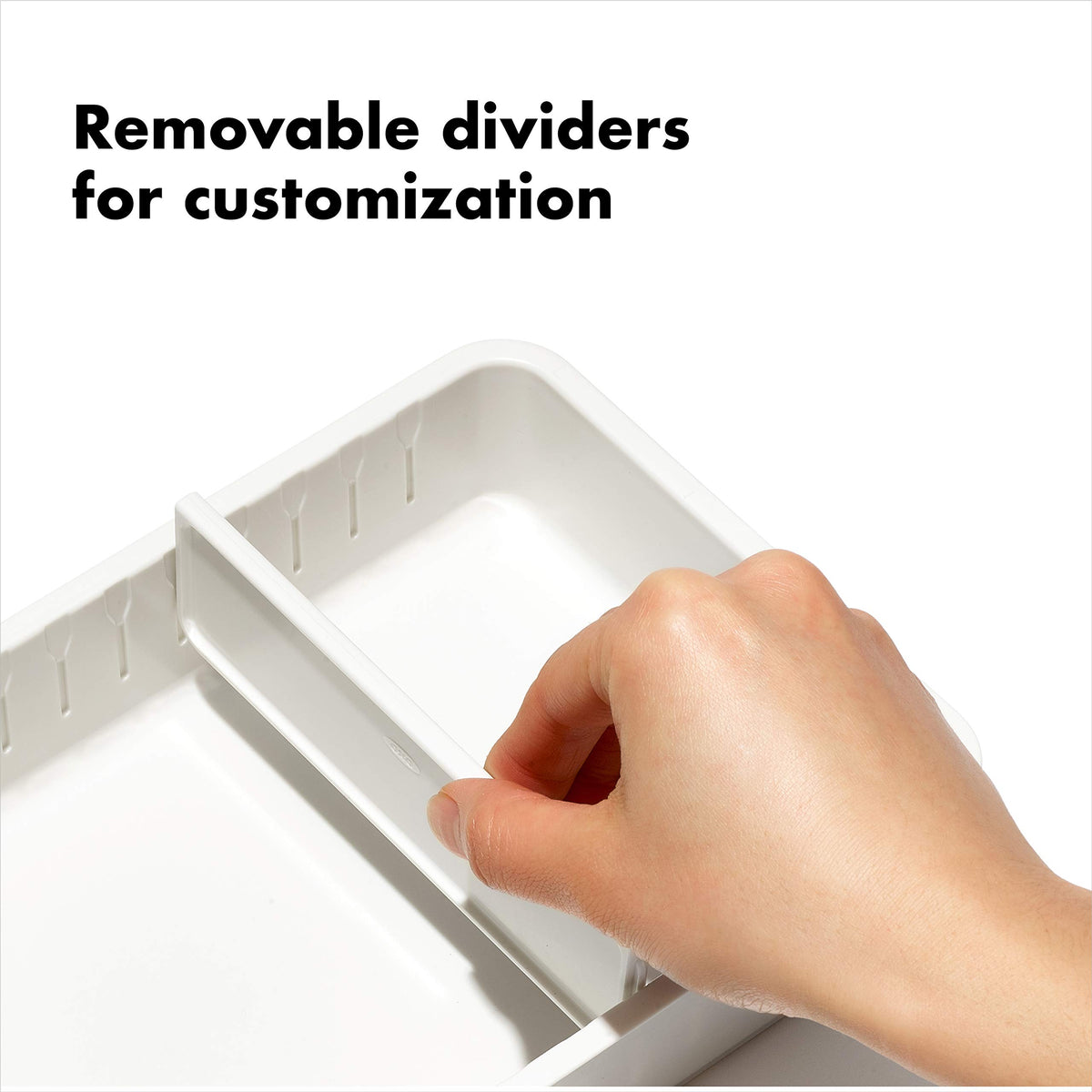 OXO Good Grips Adjustable Bathroom Drawer Bin with Removable Dividers â€“ 6â€x12â€