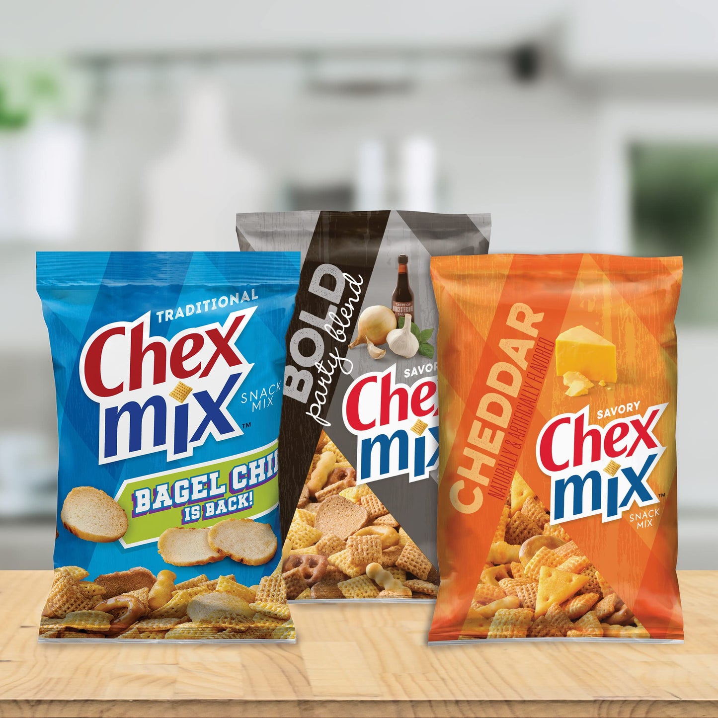 Chex Mix Snack Mix, Traditional, Savory Snack Bag, Family Size, 15 oz (Pack of 8)