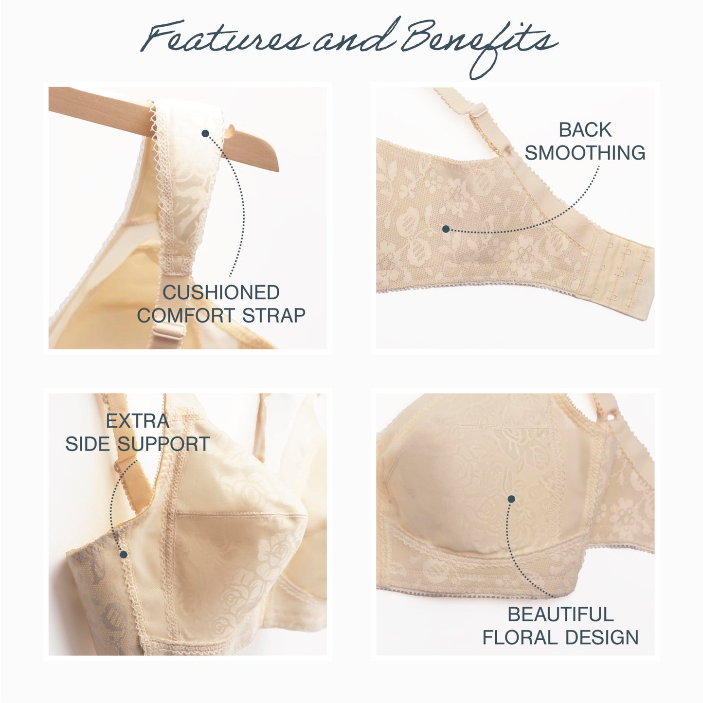 PLAYTEX Womens 18 Hour Comfort-strap Wireless Bra, Full-coverage With 4-way Trusupport, Single & 2-pack Bra, Pretty Blush, 44C US