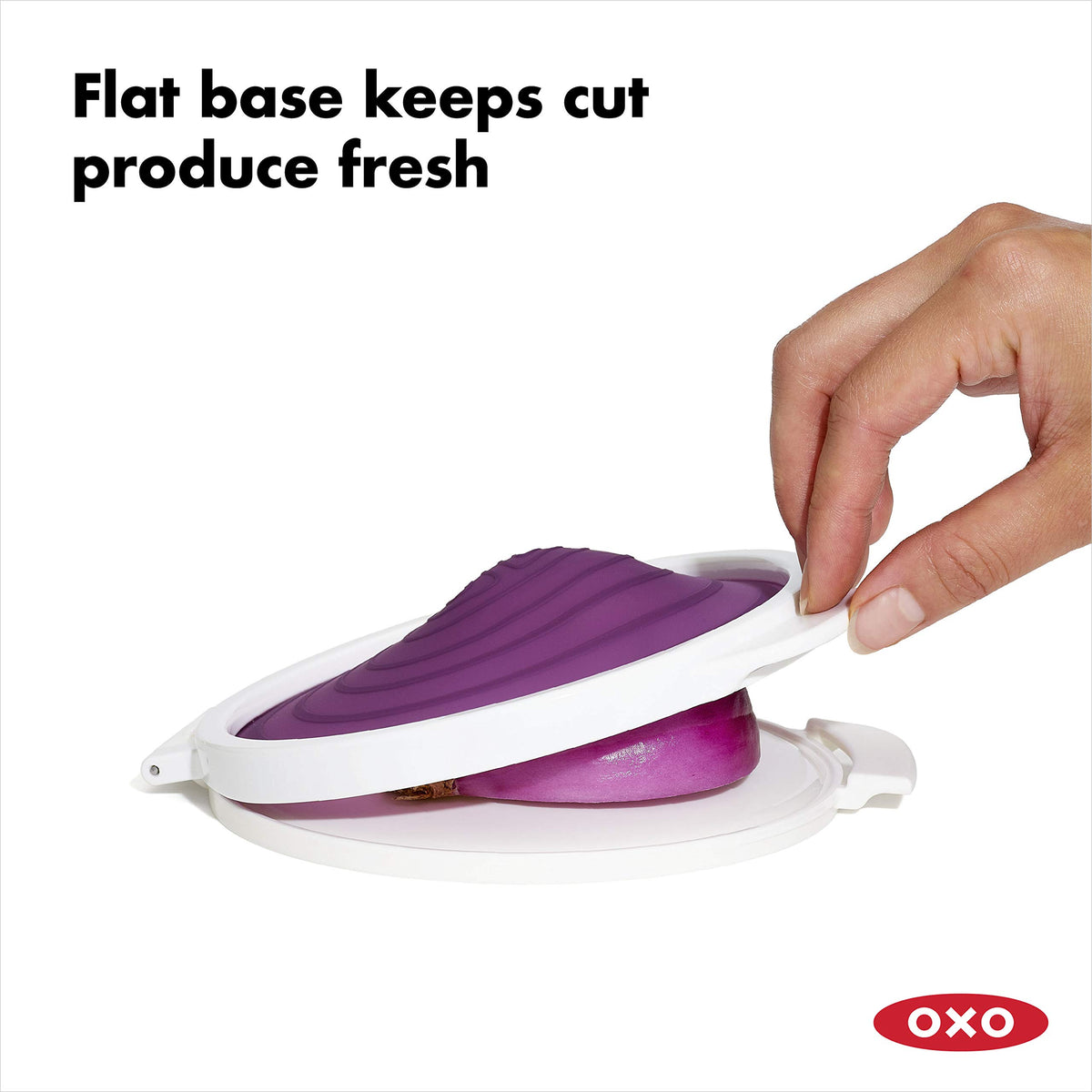 OXO Good Grips Cut & Keep Reusable Silicone Onion Saver,White