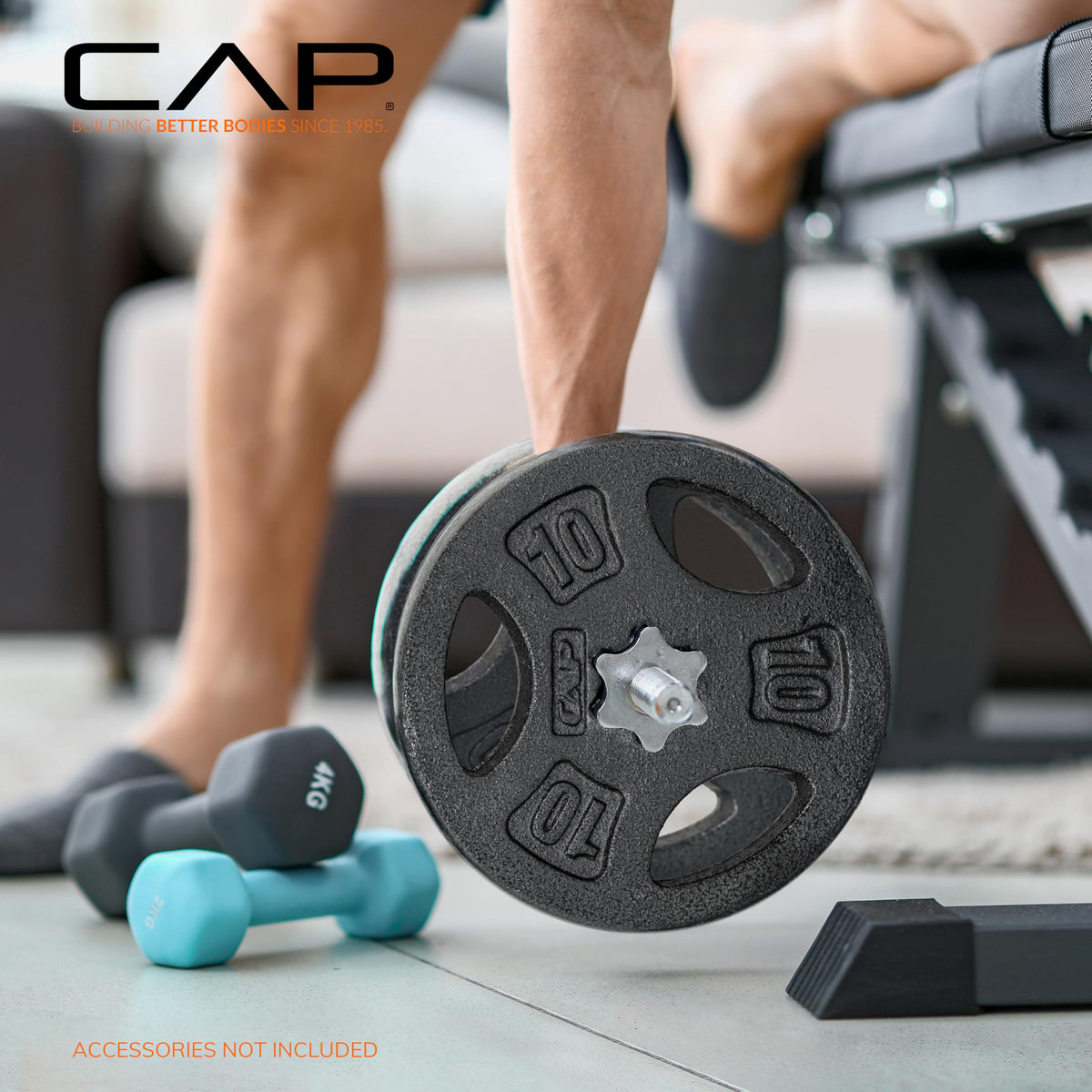 CAP Barbell Standard 1-Inch Grip Weight Plates 2.5 lbs BLACK, Pack (x4)
