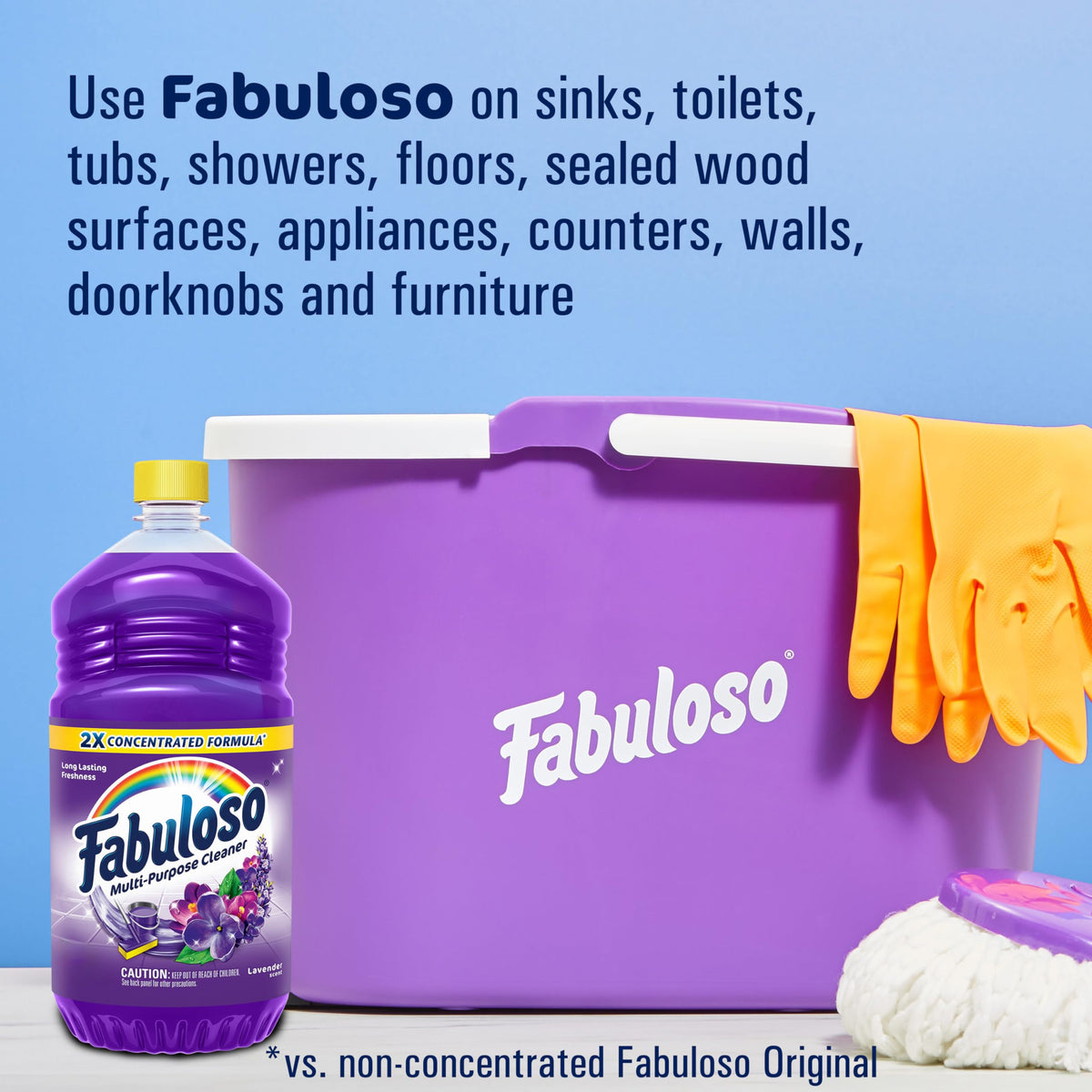 Fabuloso All Purpose Cleaner Refill, Lavender, 405.6 Oz (16.9 Oz, 24 Pack) - Bulk Cleaning Supplies Bundle - Multi-Surface Cleaner, Mopping Solution - Office Supplies (153105)
