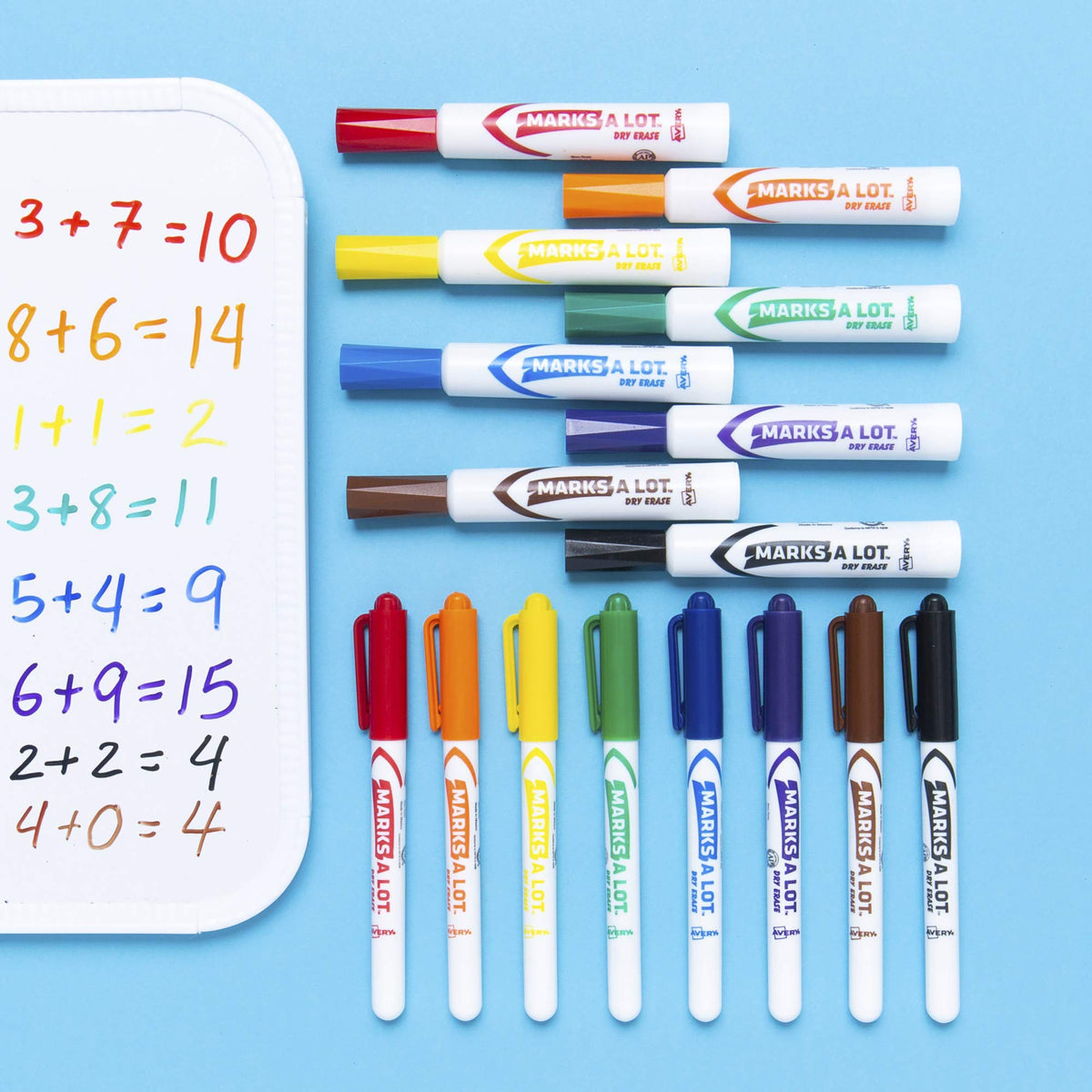 AVERY Marks A Lot Value Pack Dry Erase Markers, White Board Markers with Bullet Tip, 24 Assorted (29860)