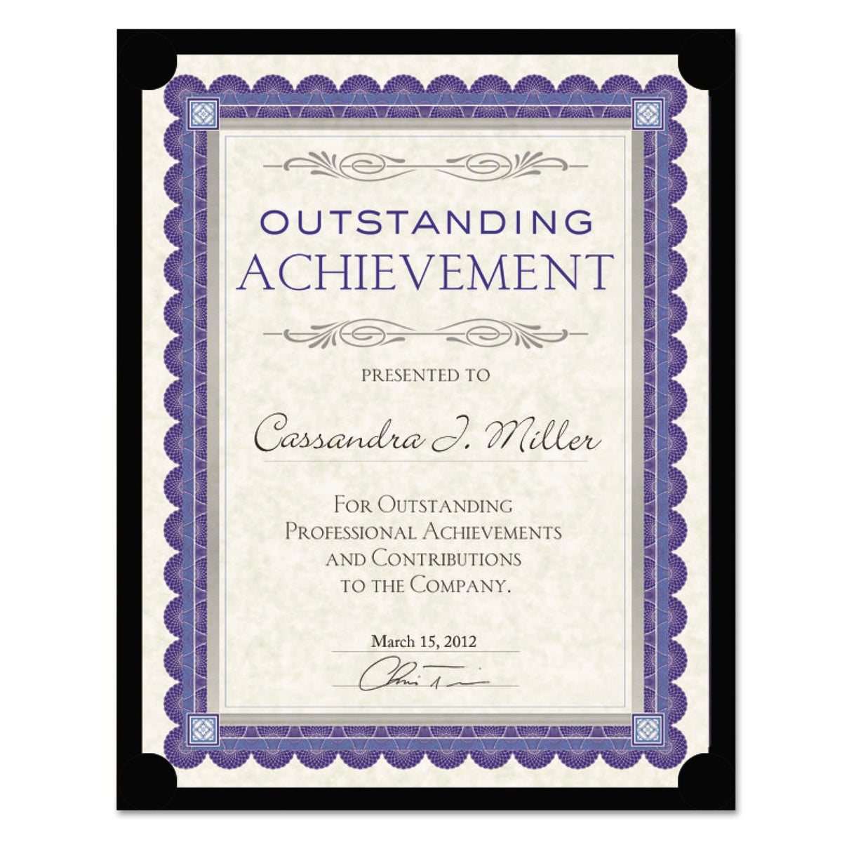 Southworth PF18 Certificate Holder, Black, 105lb Linen Stock, 12 x 9 1/2, 10/Pack