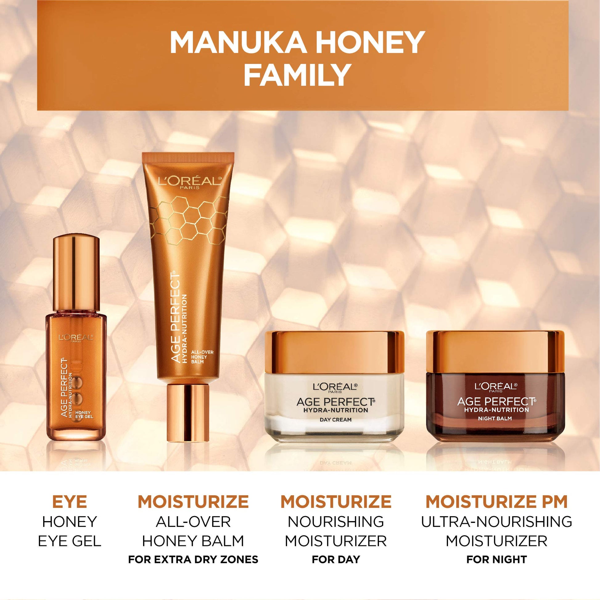 L'Oreal Paris Skincare Age Perfect Hydra-Nutrition Anti-Aging Day Cream with Manuka Honey Extract, 1.7 Ounce