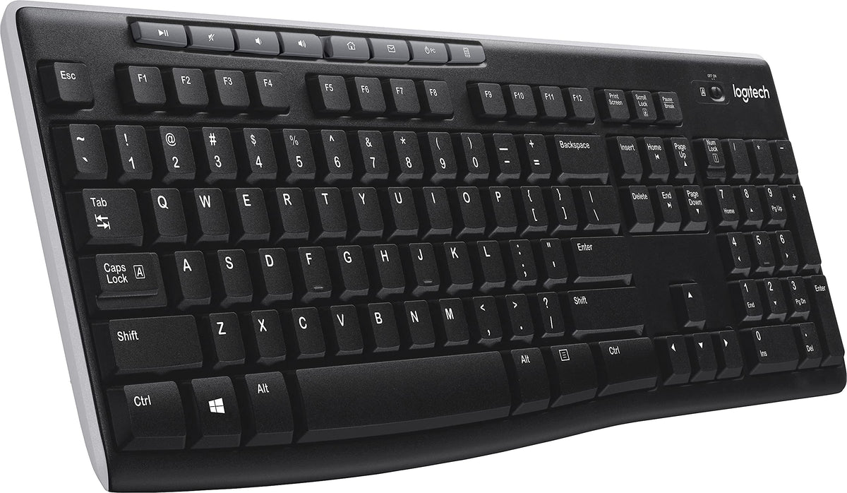 Logitech 920003051 K270 Wireless Keyboard, USB Unifying Receiver, Black