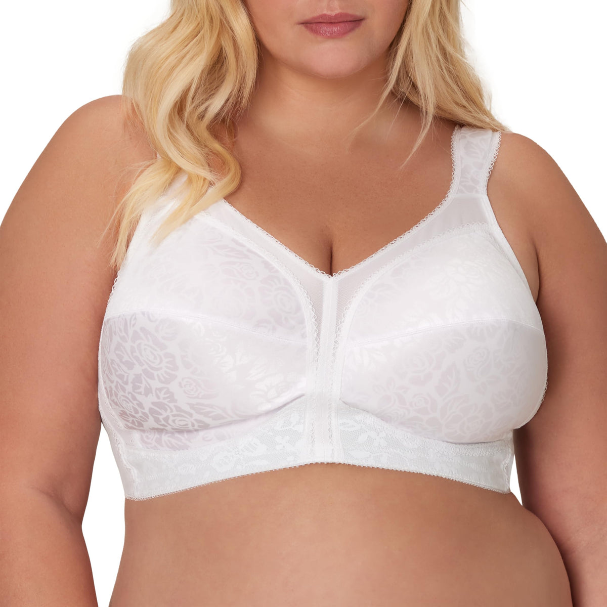 PLAYTEX Womens 18 Hour Comfort-strap Wireless Bra, Full-coverage With 4-way Trusupport, Single & 2-pack Bras, White, 34DD US