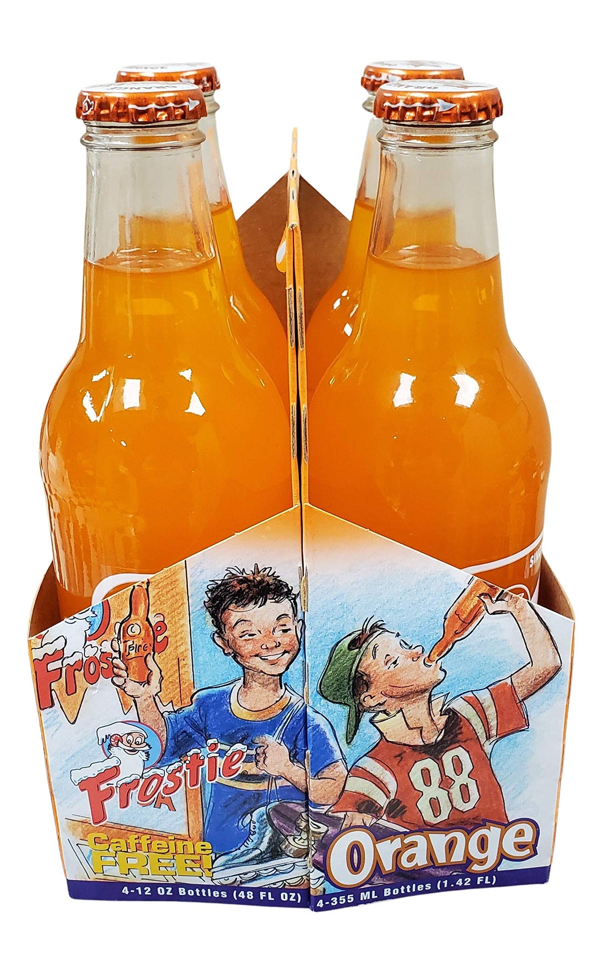 Frostie Soda 12 ounce Glass Bottles (Orange, 6)