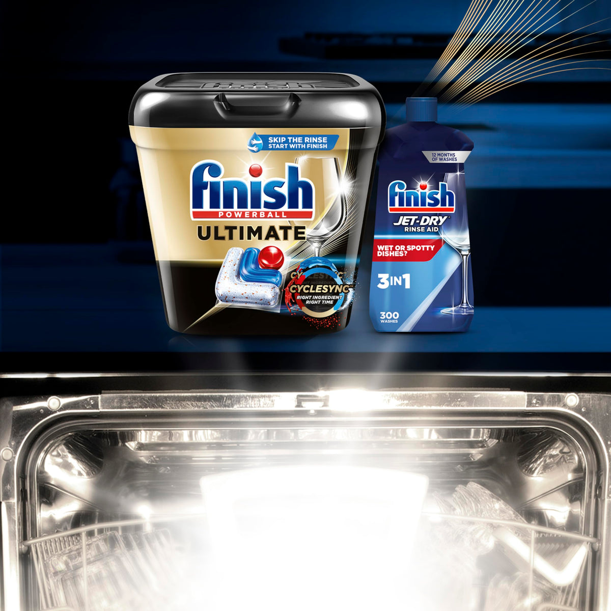 Finish Ultimate Dishwasher Detergent- 62 Count - With CycleSync™ Technology - Dishwashing Tablets - Dish Tabs