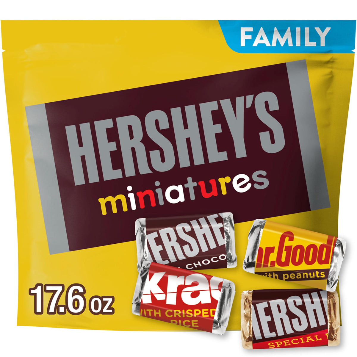 HERSHEY'S Miniatures Assorted Chocolate Candy Family Pack, 17.6 oz