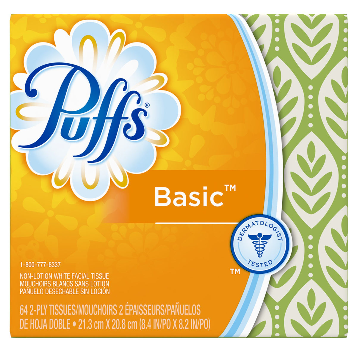 Puffs Basic Facial Tissues; 64 Count; 1 Cube Box (64 Tissues In Box)