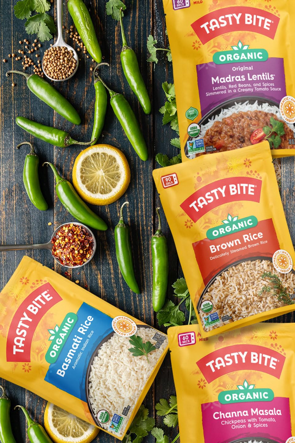 TASTYBITE Organic Family Size Madras Lentils, 17.6 OZ