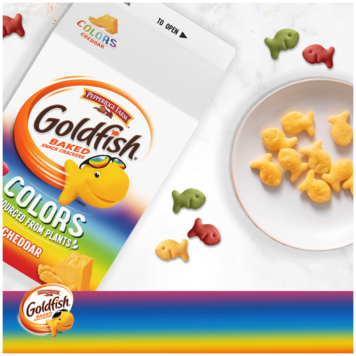 Goldfish Colors Cheddar Cheese Crackers, 27.3 oz Carton