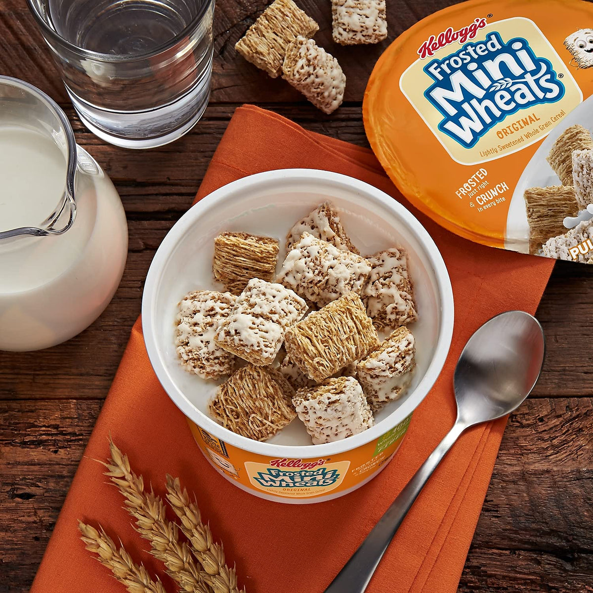 Kellogg's Breakfast Cereal, Frosted Mini Wheats, Single-Serve, 6 Cups/Box