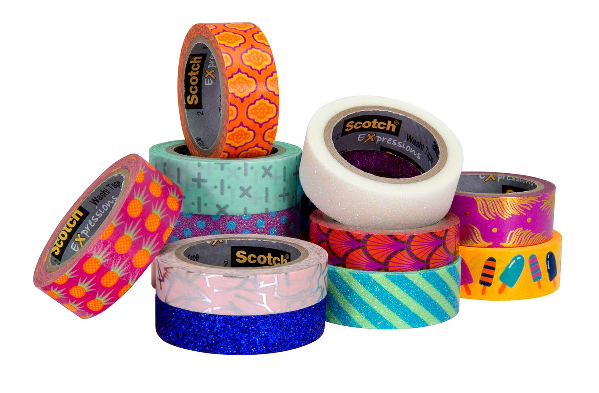 Scotch Expressions Washi Tape, 3 Rolls/Pack (C1017-3-P3)